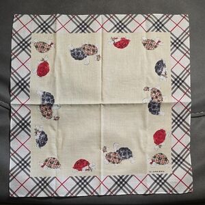 Rare Burberry Cream and Black Tortoise Print Scarf